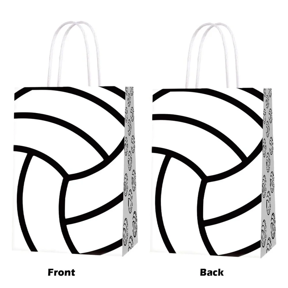 16 Volleyball-Themed‎ Party Favor Bags with Handles for Kids and Adults